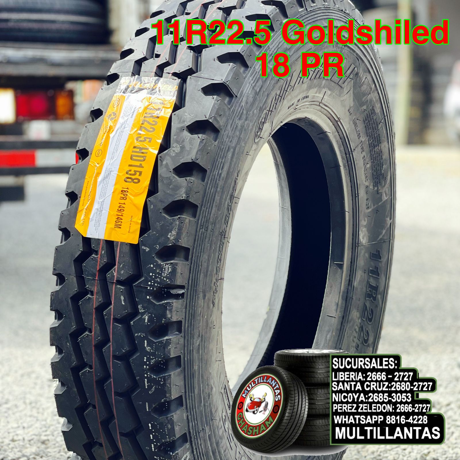 11R22.5 GOLDSHIELD DOUBLE SERVICIO 18 PR HD158